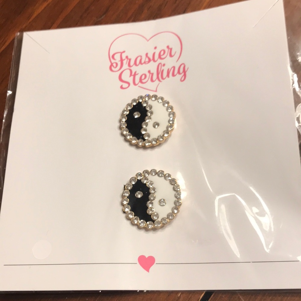 NWT frasier Sterling ying yang hair barrette